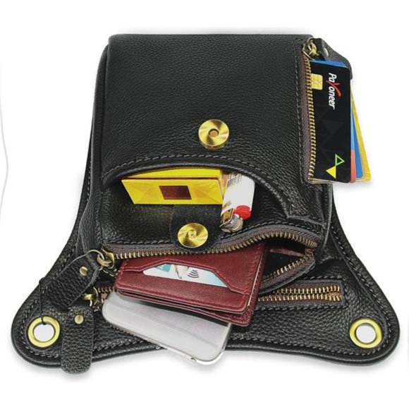 Genuine Leather hip bag Thigh Drop Leg Bag Waist fanny Pack for Men and Women - Picture 5 of 8